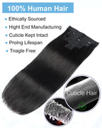 8 Stück Clip In Echthaar Extensions 100% Echthaar Clip In Natürliche Haarverlängerungen Glatte Haarteile 14-26 Zoll Remy Haar
