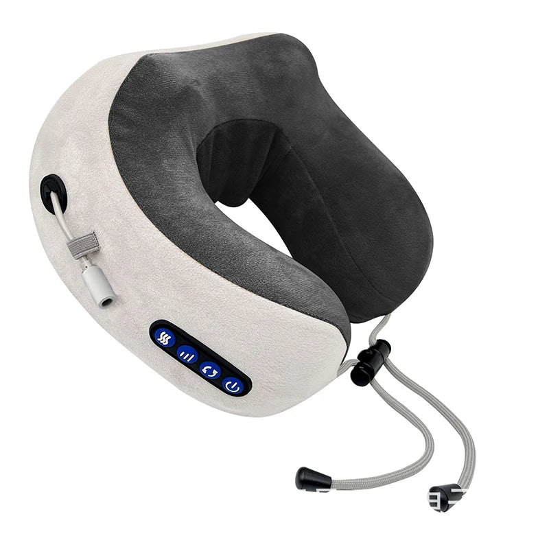 Elektrisches Nackenmassagegerät mit Wärme, Vibration, 3D-Knet-Shiatsu-Massage, U-förmiges Kissen zur Linderung von Schulter- und Nackenschmerzen und Müdigkeit
