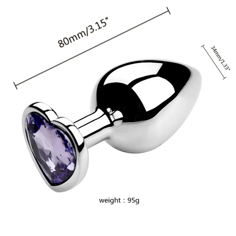 Metall-Analdildo für Frauen, Männer, Paare, Butt Plug, Arsch-Spielzeug, Erwachsenenspiel, Masturbator, Anal S/M/L, Diamant-Sexspielzeug für Erwachsenenprodukte