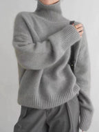 2024 Herbst und Winter Neuer dicker Kaschmirpullover Damen Rollkragenpullover Warm Locker Gestrickter Basispullover Jacke Oberteile