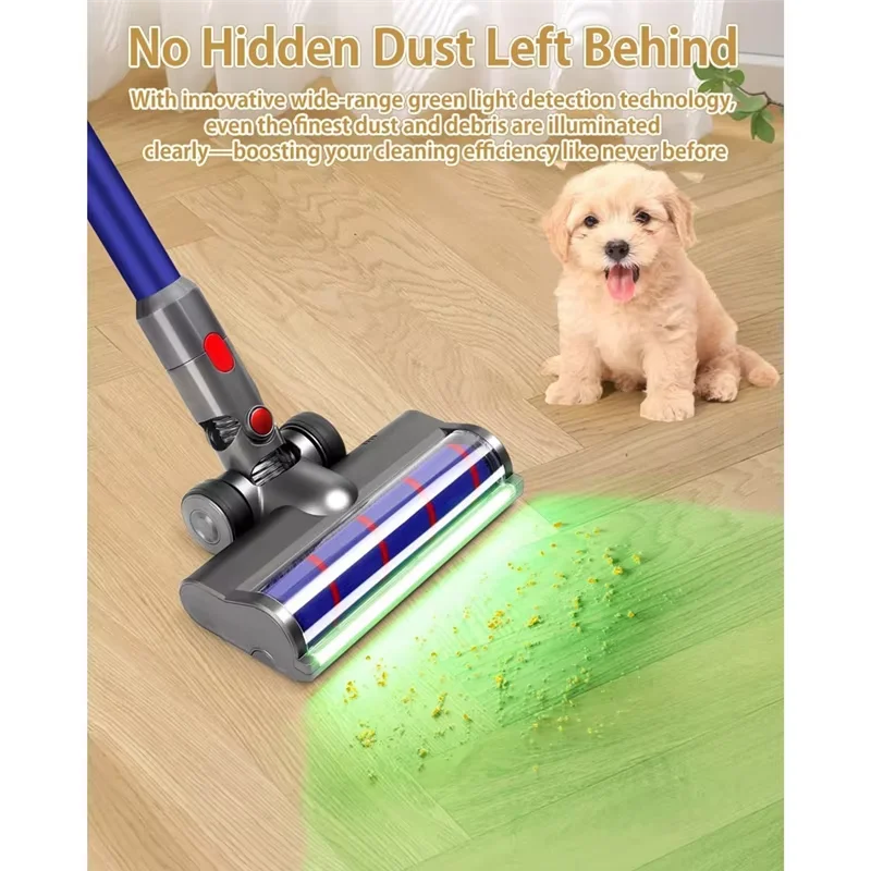 Bürstenkopf für Dyson V7 V8 V10 V11 V15 LED-Stauberkennung Bodenkopf Ersatz Staubsaugeraufsatz für Hartböden