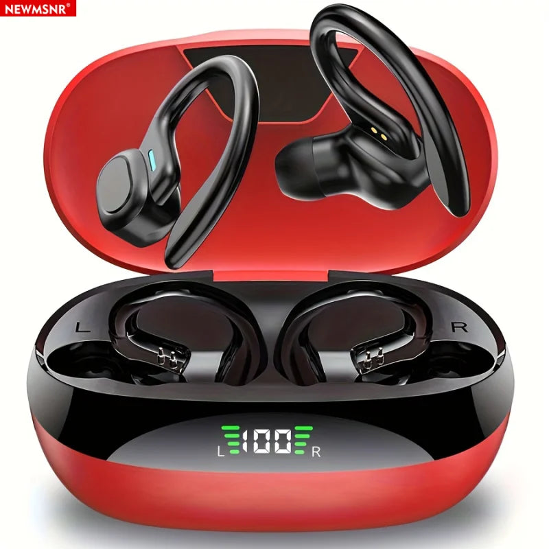 On-Ear LED Display Kopfhörer, Geräuschunterdrückende Ohrhörer, Tiefer Bass, Sport-Gamer, kabelloses Bluetooth Headset, wasserdicht mit HD Mikrofon