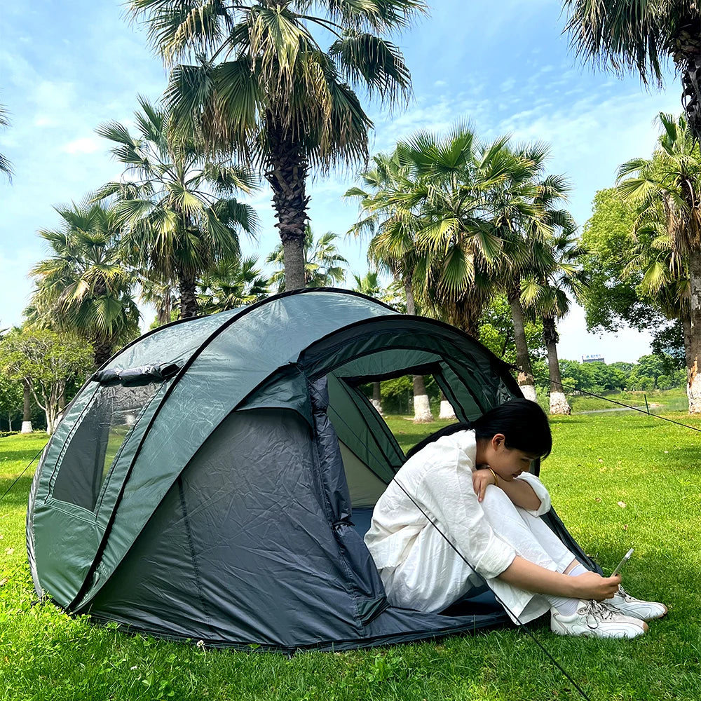 5-8 Personen Schnellaufbau-Wurfzelt wasserdichtes Campingbootzelt Outdoor-Zelt vollautomatisch Pop-Up