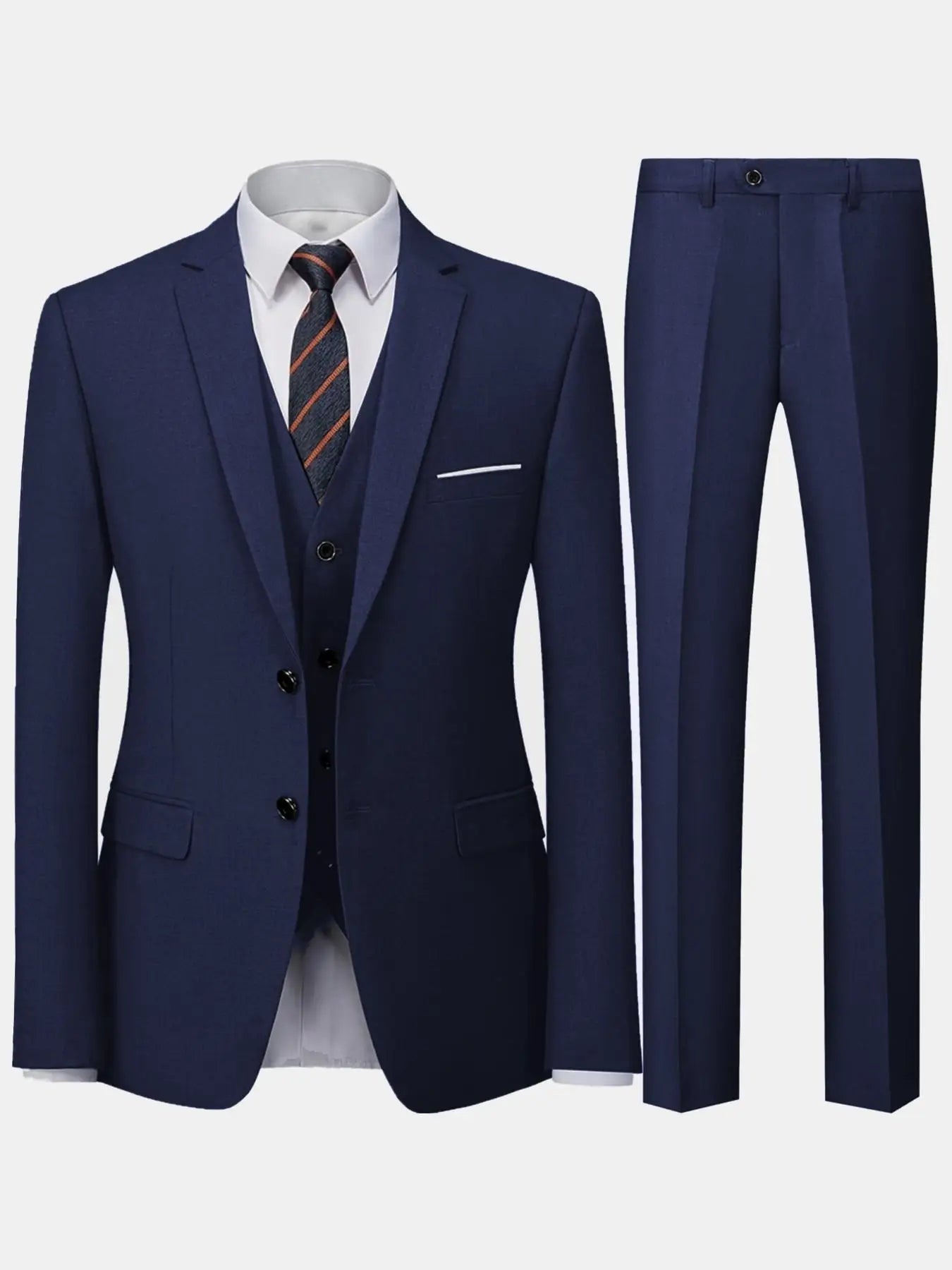 Herren burgunderroter 2-teiliger Anzug (nur Sakko + Hose, keine Weste enthalten), Slim Fit Formaler Business Hochzeits-Party Blazer & Hose