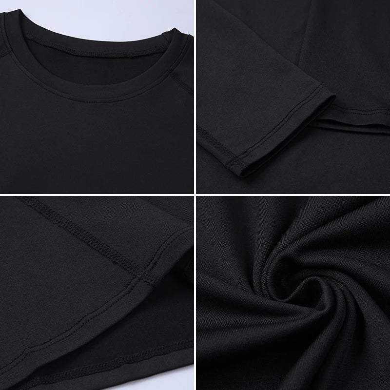 Kompressions-Laufshirt Herren Langarmshirt für Männer Sportbekleidung Schnelltrocknend Fitness T-Shirt Training Workout Muskelshirt
