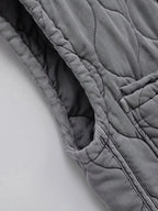 Herbst Winter Damen Stehkragen Leichte Ärmellose Baumwollweste Damen Taschendekoration Tanktop