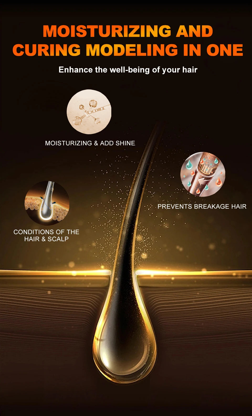 Deep Wave Control Pomade 360 Biotin Sport Starker Halt Wellen Haargel mit Bürste Wellenhaaröl Shampoo Spülung Stylingpflege