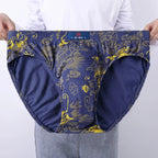 100% Baumwolle Herren-Slips Übergröße Bedruckte Slips Unterwäsche Lockere Dessous Feuchtigkeitsabsorbierend Atmungsaktive Unterhosen