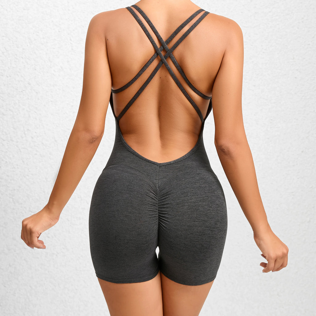 Gepolsterter Activewear Gym Yoga Bodysuit Damen Fitness Kleidung Damen Workout Weibliche Sportoutfit Anzüge Trainings Jumpsuit