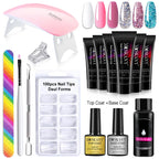 Poly Nail Gel Komplettset mit 6W LED-Lampe Nagelset für Anfänger Nagelspitzen Kunst 3D-Design Dekoration Verlängerung Maniküre Werkzeugset