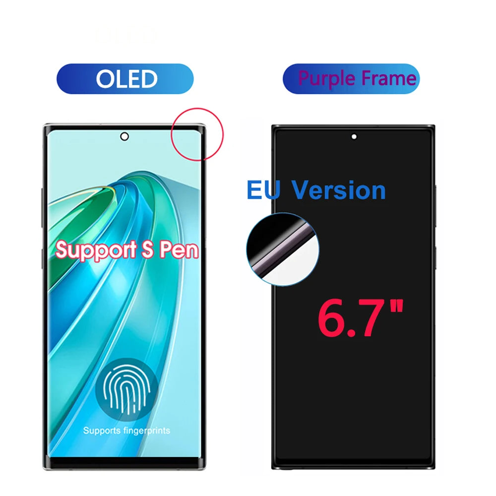 6,8 Zoll Super AMOLED für Samsung Galaxy S23 Ultra S918 LCD-Display Touchscreen Digitizer Baugruppe unterstützt Fingerabdruck und S-Pen