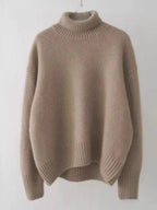 2024 Herbst und Winter Neuer dicker Kaschmirpullover Damen Rollkragenpullover Warm Locker Gestrickter Basispullover Jacke Oberteile