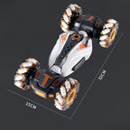 4WD RC Drift-Auto mit Musik, LED-Lichtern, 2.4G Gesten-Funkfernbedienung, Sprüh-Stunt-Auto, 360° drehbares Kletterauto, Spielzeuggeschenk