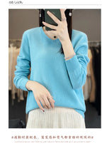 Damen 100% Merinowolle Pullover V-Ausschnitt Basic Pulli Herbst Winter Kaschmir Kleidung Langarm Weiche Strickware Oberteile Unifarben