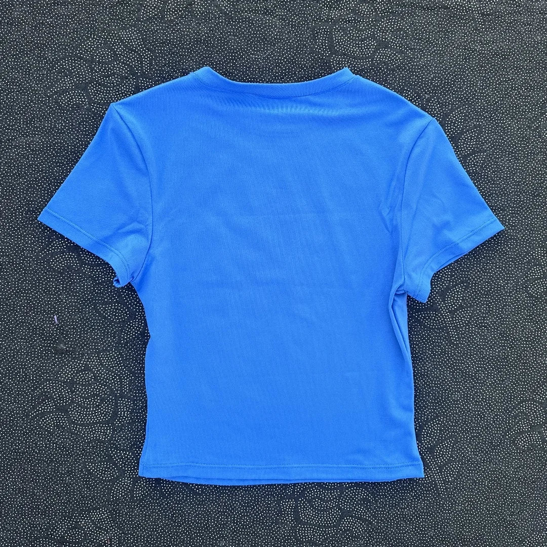 Solid color women's soft breathable yoga short-sleeved comprehensive training tight T-shirt with exposed belly button fitness sh