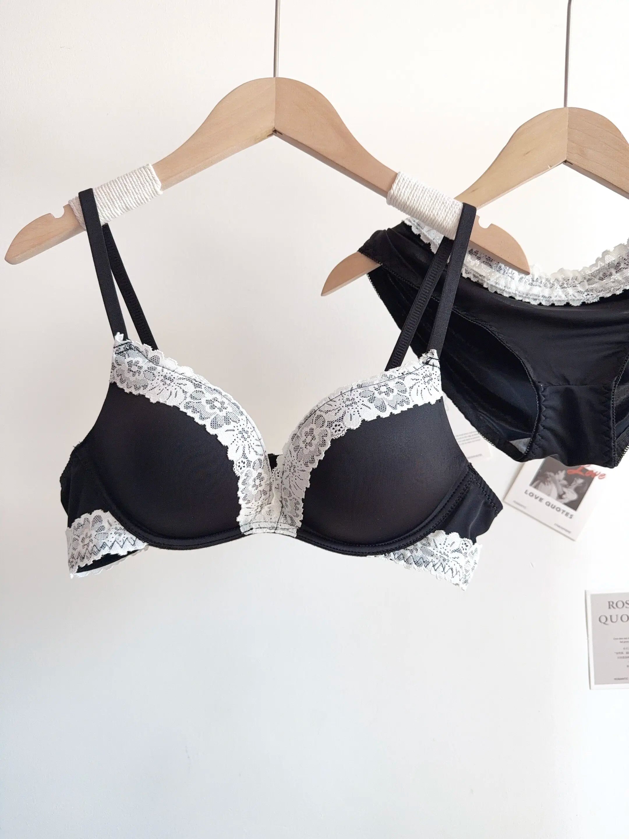 Sexy Leopard-Print-Dessous-Set für Damen, kabellos, unsichtbarer Push-Up für kleine Brüste, verstellbares A-bis-C-Körbchen, transparenter, reiner Spitzen-Look, S-XL