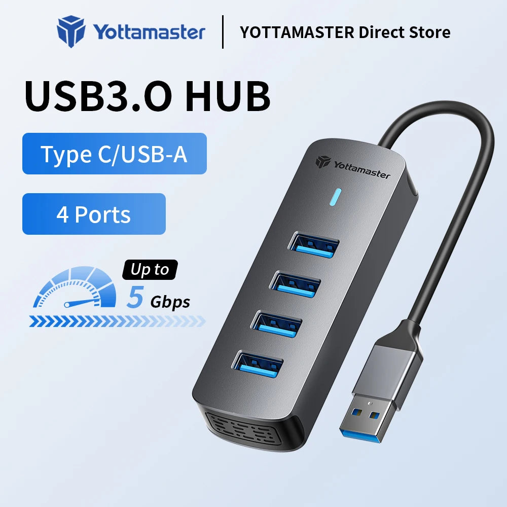 Yottamaster USB 3.0 HUB High 4 Ports Speed USB-A Splitter 5Gbps For PC Computer Accessories Multiport USB Hub Adapter for Laptop Hauptbild