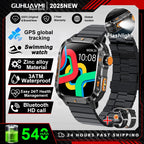 2025Neue GPS Smartwatch für Xiaomi IOS Militärkompass Taschenlampe Smartwatch Herren 10ATM Wasserdicht 100+Sportmodi BT Anruf Uhr