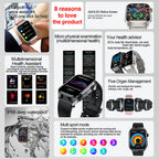 2026 Neue Pflegegrad-Harnsäure-Blutfettwerte Smartwatch Herren EKG+PPG Blutdruck Herzfrequenz Bluetooth Anruf Gesundheits-Smartwatch