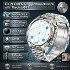 Smartwatch für Herren GPS Offline-Karten 2G ROM 10ATM Wasserdicht Herzfrequenz Tauchen Skifahren Wandern Robuste Smartwatch für Damen und Herren