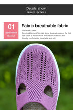 Damen Neue Sommerschuhe Mesh Atmungsaktive Sneaker Leichte Slip-on Plateau Freizeitschuhe Damen Rutschfeste Gehschuhe Gewebte Schuhe