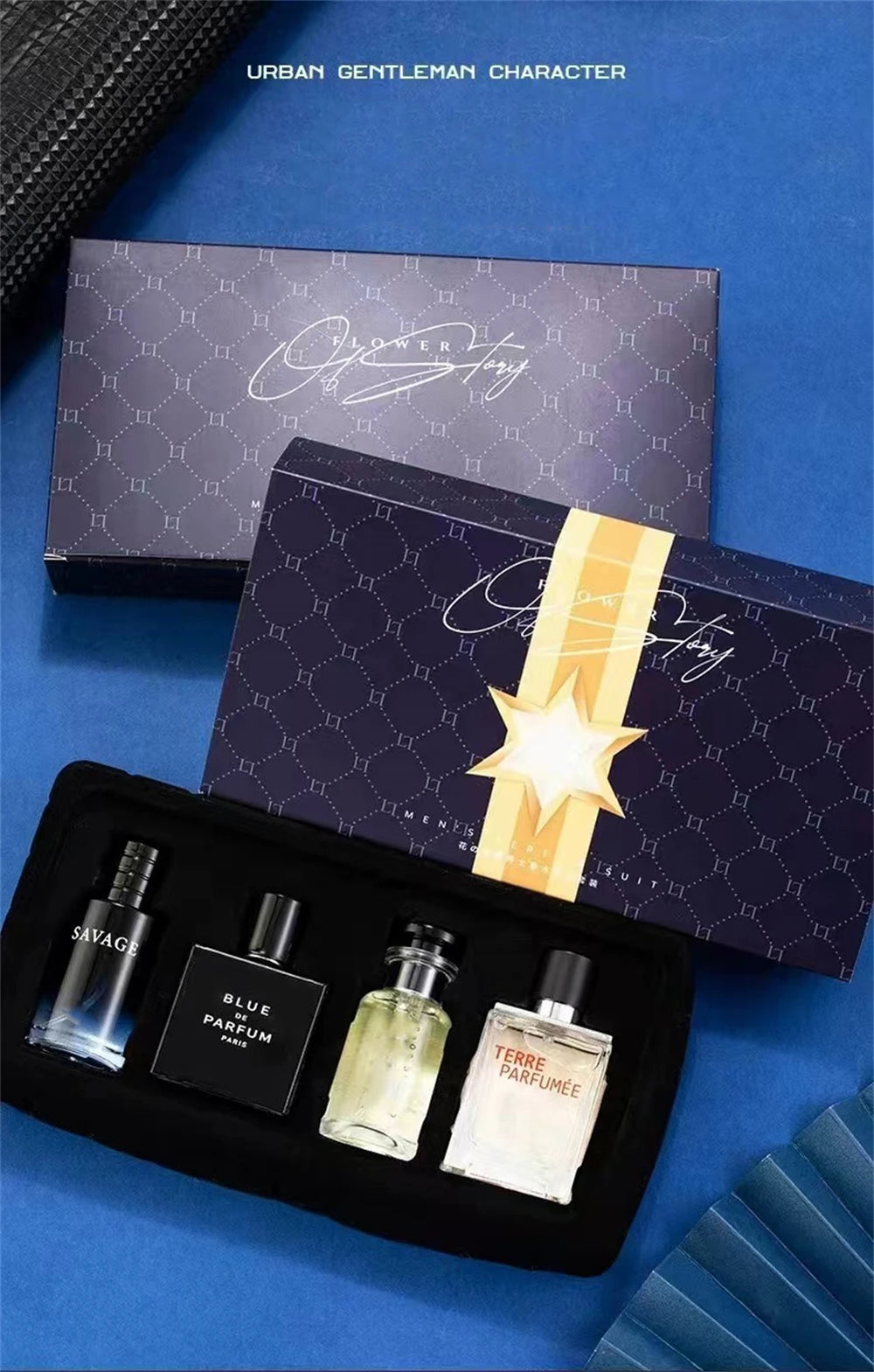 Luxusmarkenparfüm Herren Köln 100ml Parfums Homme Geschenkbox 4-teiliges Set Parfums Masculinos Natürlicher blumiger fruchtiger Duft Spray