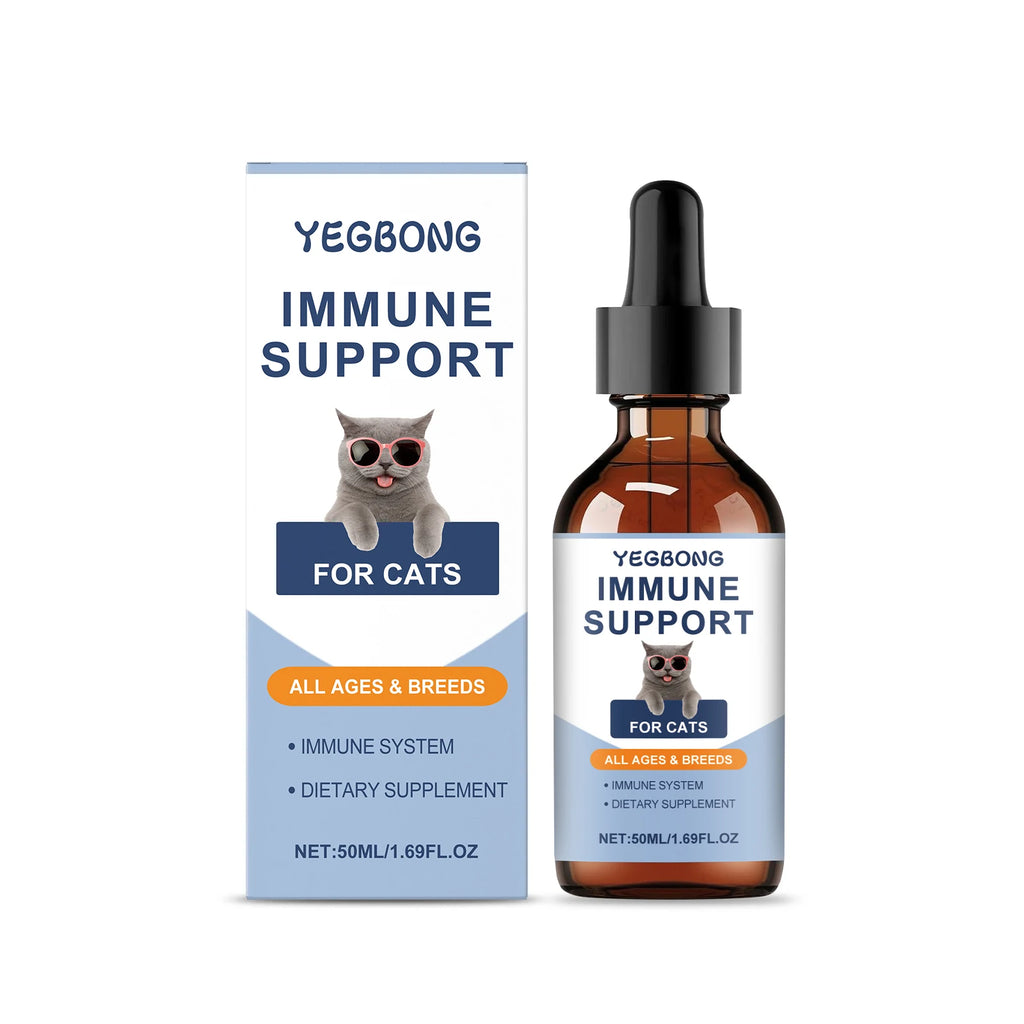 Yegbong 50ml Katzenvitamin-Nahrungsergänzungsmittel Tägliche Pflege zur Unterstützung der Ernährung, Förderung des Wachstums und Unterstützung der Genesung von Katzen, Vitaminpflegetropfen