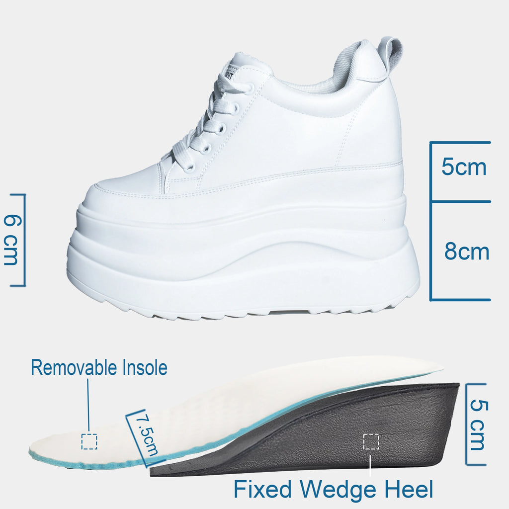 Fujin 13cm 2025 Echtes Leder Plateau Keilabsatz Flats Schuhe Chunky Sneaker Lässige Bequeme Hochwertige Herbst Spaziergangsschuhe