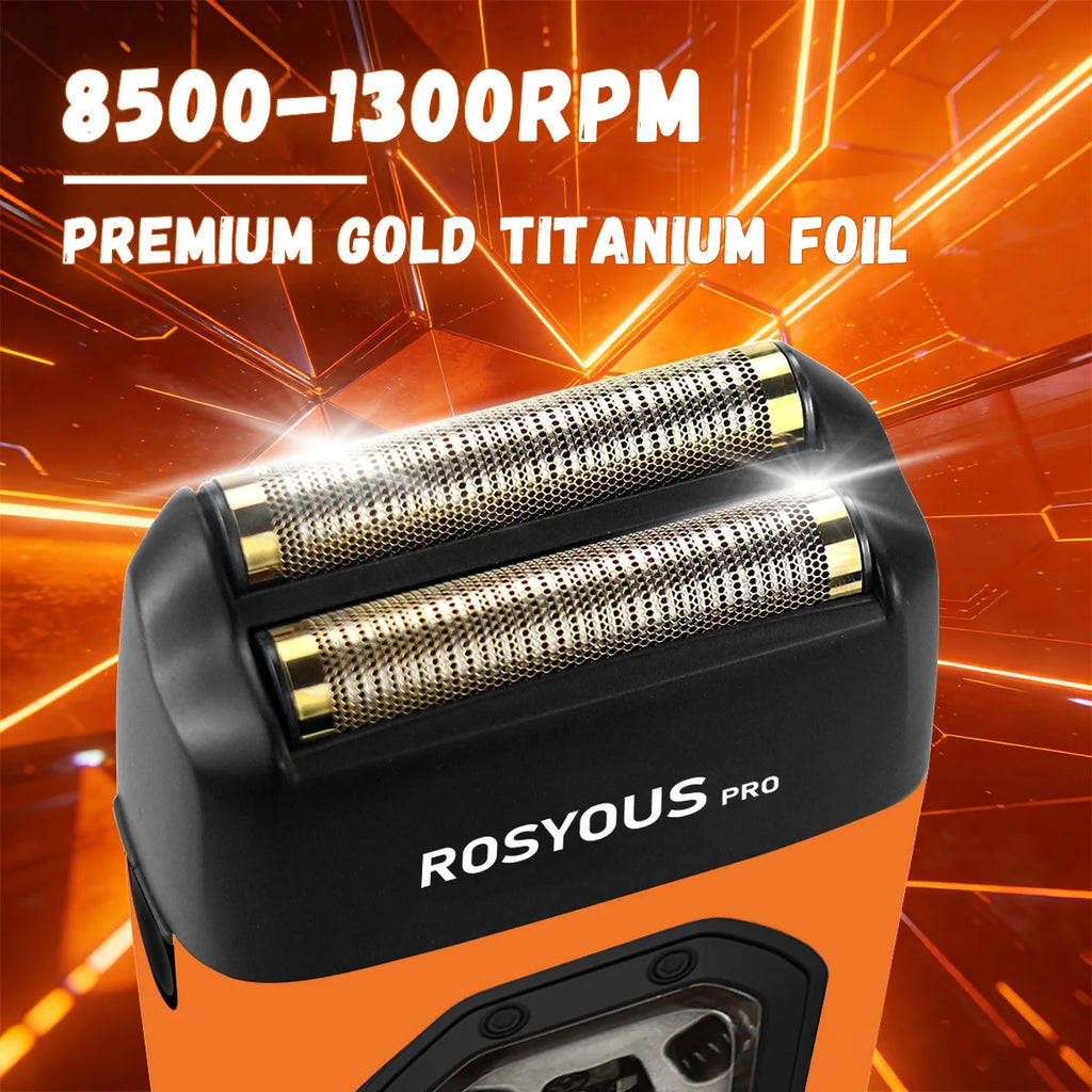 ROSYOUS RS-999 Elektrischer Herrenrasierer 13000 U/min Magnetischer Vektormotor Vollmetall mit Ladestation 2000mAh Friseursalon Bartschneidemaschine