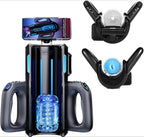 Dual Handles Leten King Sexmaschine Elektrisch Stoßend Männlicher Masturbator Orgasmus Erotikspielzeug 2 Weiche Hülsen Stimmfunktion Penisstimulator