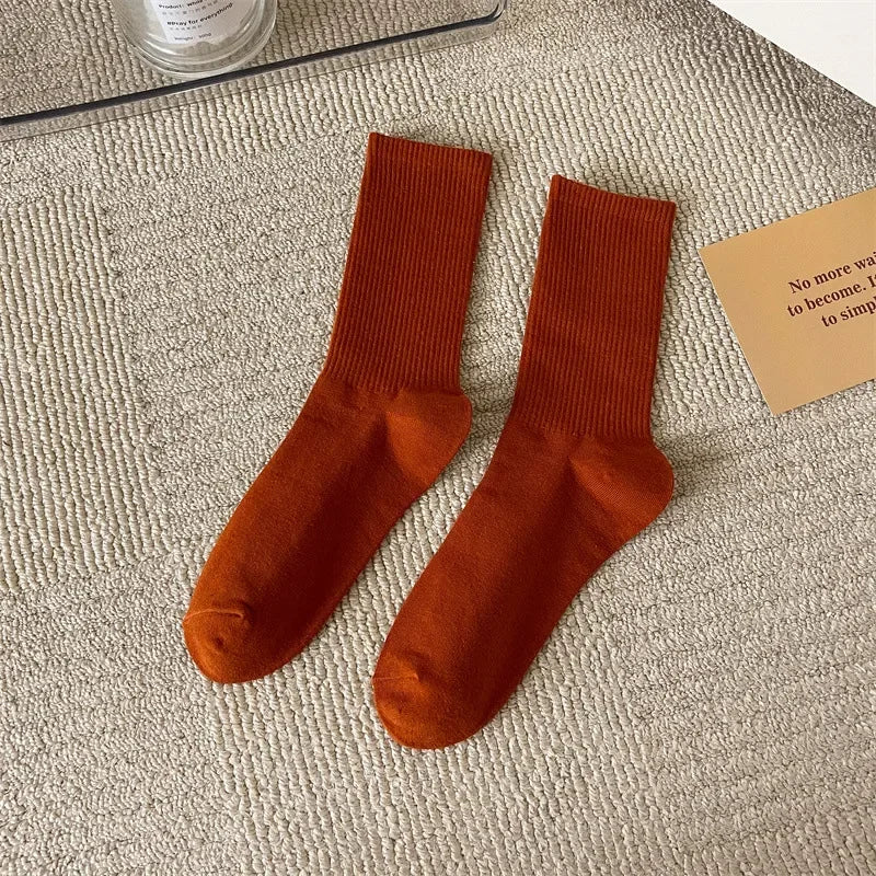 33 Farben Sommer Baumwolle Weiche Socken Fröhlich Bunte Damen Mid-Tube Strümpfe Modetrend Rot Grün Knöchelsocken Herbst Strumpfwaren
