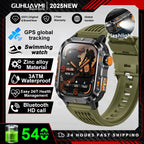 2025Neue GPS Smartwatch für Xiaomi IOS Militärkompass Taschenlampe Smartwatch Herren 10ATM Wasserdicht 100+Sportmodi BT Anruf Uhr