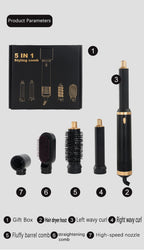 5-in-1 Warmluftbürste Heißluftkamm-Set Professioneller Lockenstab Haarglätter Styling-Tool für professionelle Haartrockner