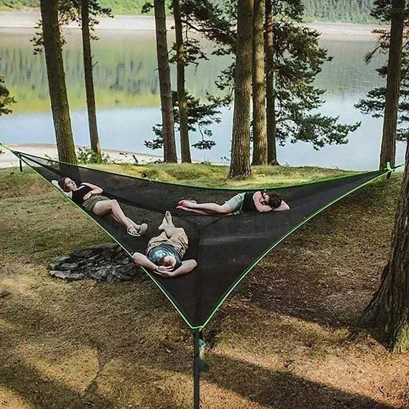 Outdoor Camping Hängende Tragbare Bett Dreieck Hängematte Tragbare Multi Personen Luftmatte Reise Bequem Schlaf Hängematte Bett Hauptbild
