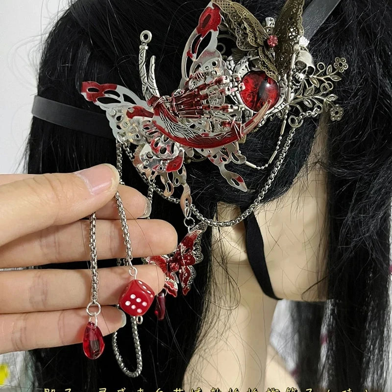 Anime Heaven Officials Blessing Tian Guan Ci Fu Hua Cheng Cosplay Schlafbrille Augenklappe Schmetterlings-Augenmaske Schmuck Accessoire Requisite