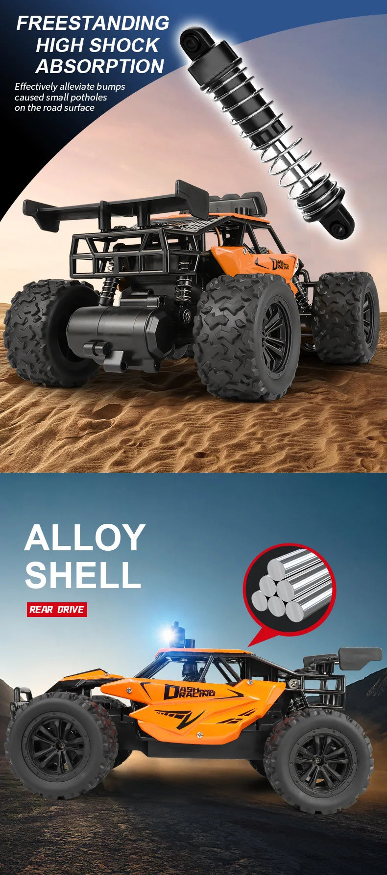 Oike RC-Car 1:16 Modell mit LED-Lichtern Funkferngesteuertes Offroad-Kletterfahrzeug Outdoor-Autos Drift-Rennspielzeug Jungen Geschenke