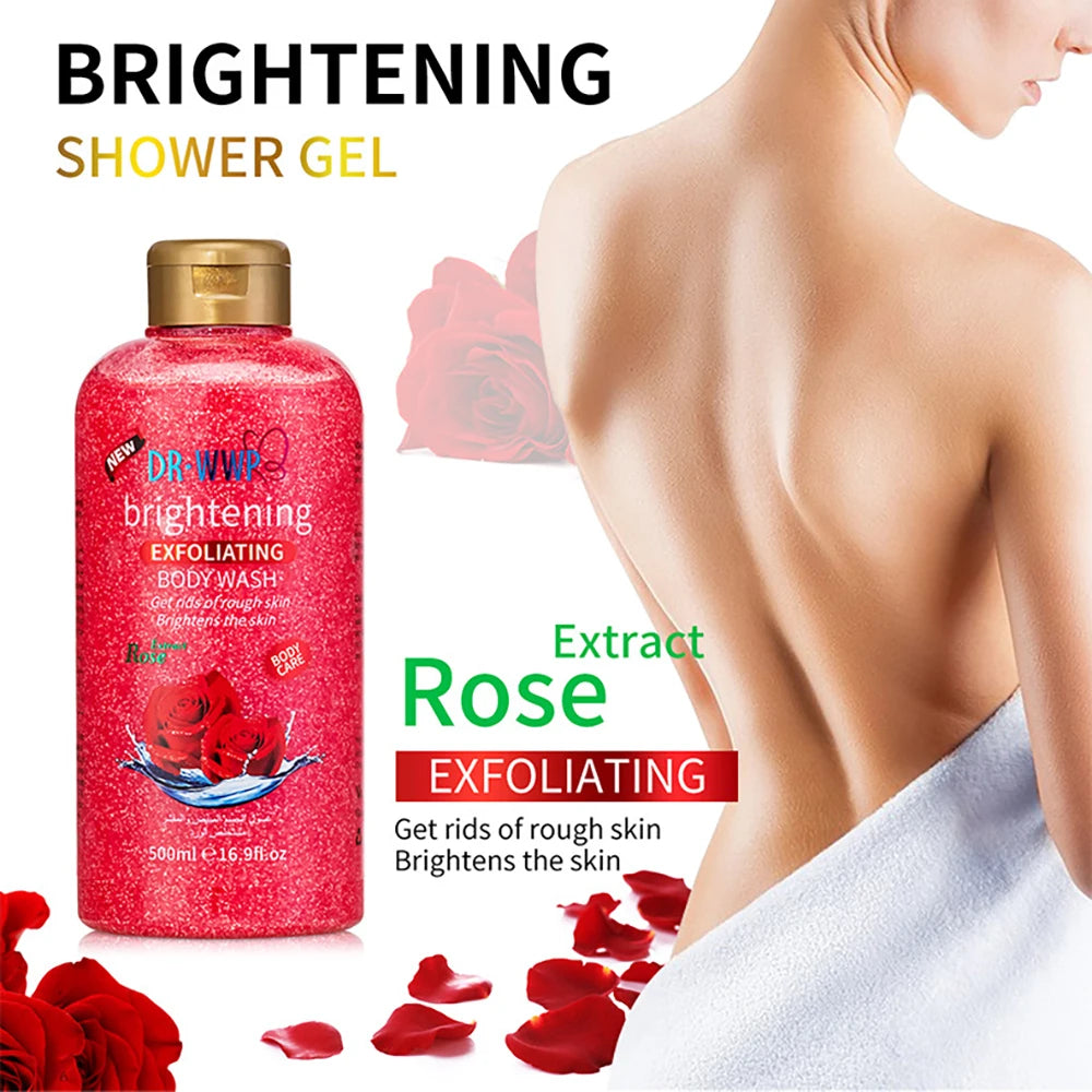 500ml Rose Kojisäure Lavendel Duschgel Tiefenreinigung Aufhellung Peeling Körperwaschmittel Peeling Körperpflege Duftende Hautpflege