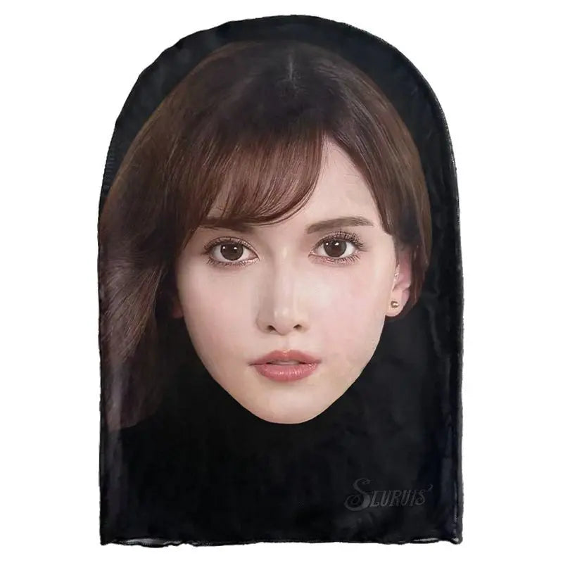 3D realistische japanische weibliche Star-Gesichtsmaske Neuheit Cosplay Kopfbedeckung Atmungsaktive Sturmhaube für Live-Stream Streichparty Halloween
