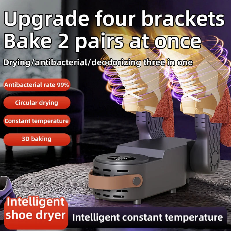 New 150W High Power Foldable Electric Shoe Dryer with Intelligent Timer Fast Drying Socks Glove Boot Heater Household Shoe Dryer