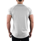 Herren Sommer Fitness Einfarbiges Gym T-Shirt Bekleidung Rundhals Kurzarm T-Shirt Baumwolle Slim Fit T-Shirt Bodybuilding Workout T-Shirts Oberteile