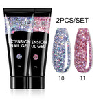 LILYCUTE 15ml Verlängerungsgel-Nagellack-Set Quick Nail Prolong mit Verlängerungsform-Nagelspitzen Acryl-Lösung Maniküre-Werkzeug-Kit