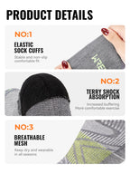 WRELS 1/2/3 Paar Merinowollsocken Wander-Laufsocken Atmungsaktiv Gepolstert Schweißableitend Warm Thermisch Kompressions-Wollsocken