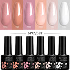 LILYCUTE 7ML 6PCS Neon Gel Nagellack Set fluoreszierend Farbwechsel Semi Permanent Soak Off Maniküre-Kit Nail Art Gel