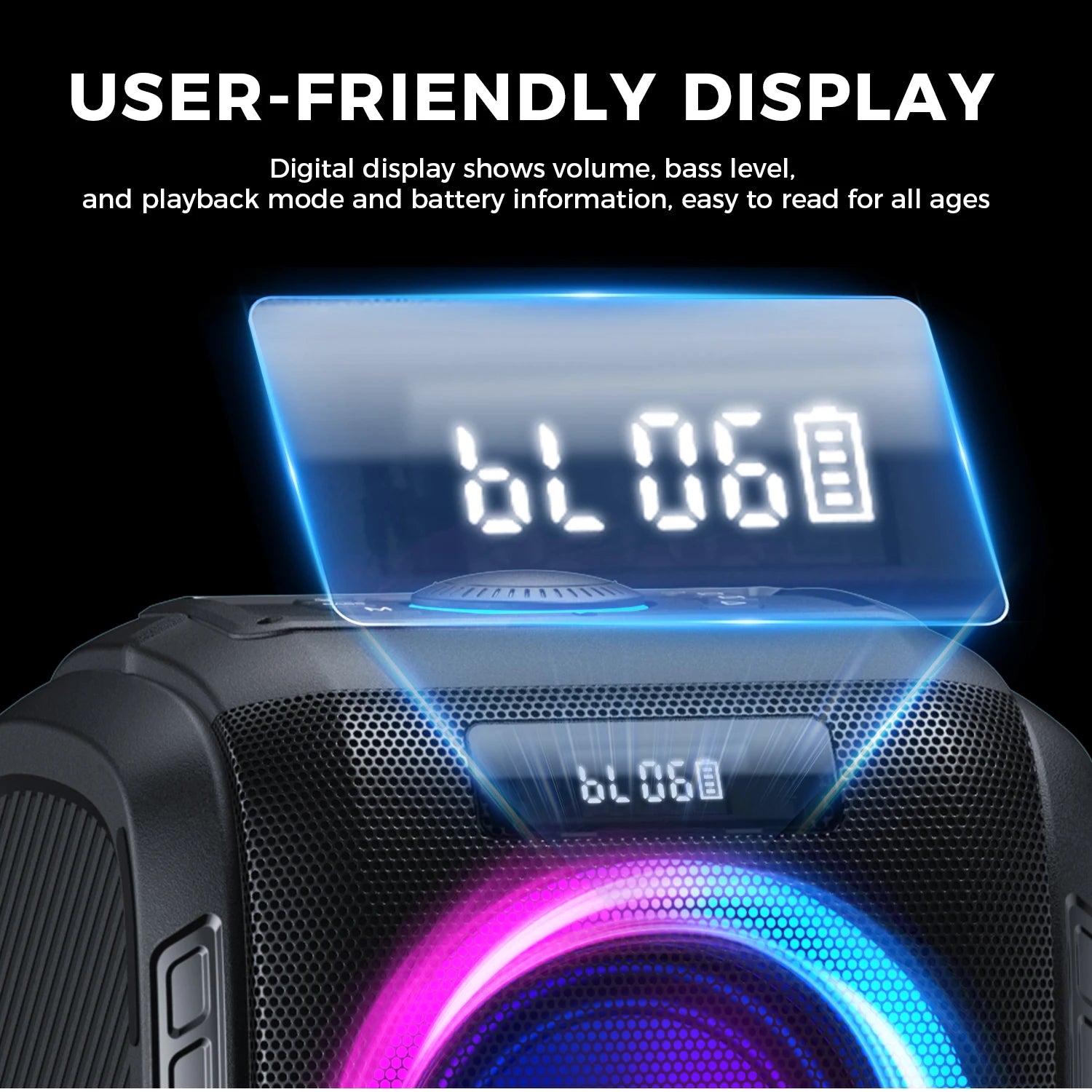 W-KING 250W PEAK Großer Bluetooth Lautsprecher Lauteste/Massive 120dB/12 Custom Bass, V5.3 Big Party Boombox Tragbarer Kabelloser Lautsprecher