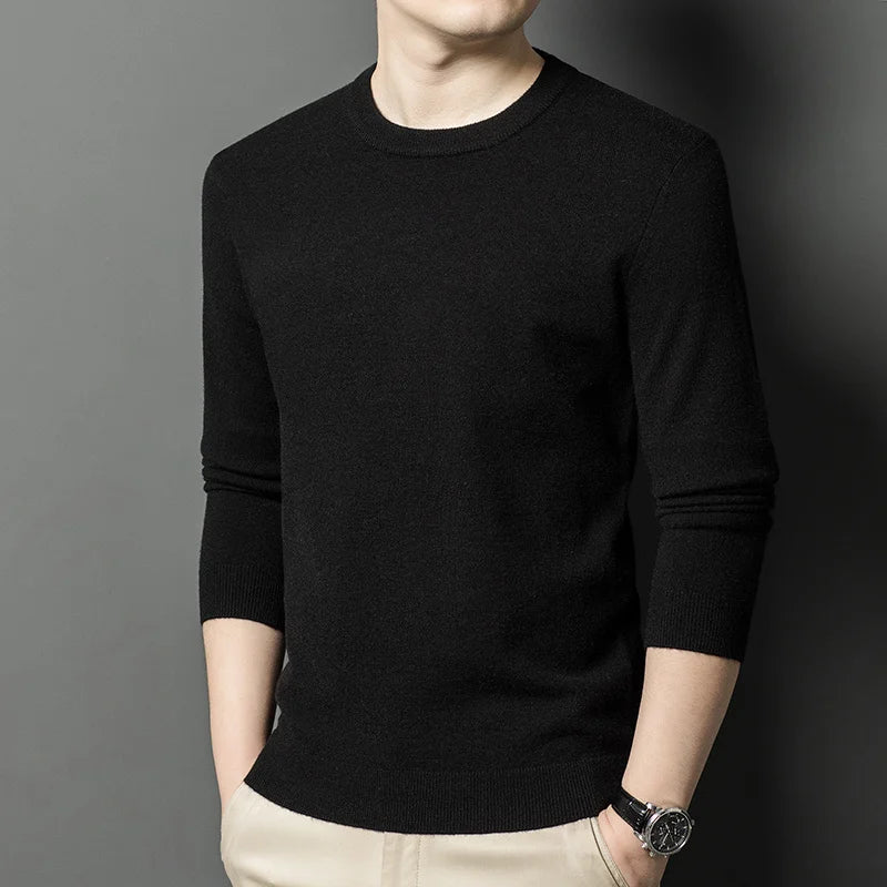2025 Neuer Herren-Freizeitpullover Rundhals Langarm Strickpullover Rautenmuster Mode Vielseitiges Oberteil 2029