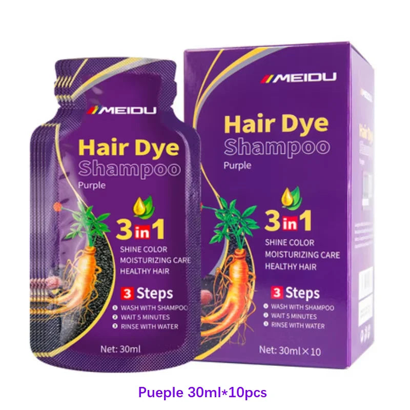 30ml/500ml 3-in-1 Schnell-Haarfärbeshampoo Naturschwarz Kräuter-Haarfarbe Feuchtigkeitsspendend Milde Haarfärbe-Pflegespülung Haarpflegeprodukte