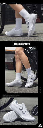 Speed Cycling Sneaker Herren Rennradschuhe Cleat-Schuhe SPD-Schuhe Fahrrad Flat Pedal Schuhe Herren Outdoor-Schuhe Weiß