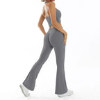 Scrunch-Sportanzug Damen Yoga-Set Gymnastik-Kleidung Sexy Sport-BHs und Schlaghosen-Sets Fitness-Outfits Damen Trainingskleidung