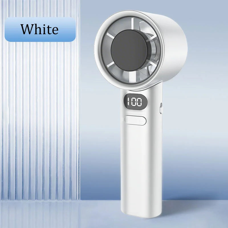 3000 mAh Handheld Mini-Ventilator Elektrischer Handventilator Eiskompresse Hochgeschwindigkeitskühlung USB wiederaufladbar Tragbares LED-Digitaldisplay