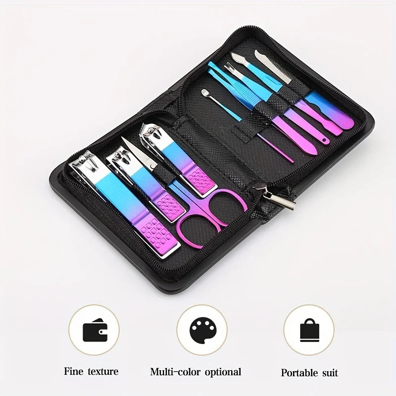 6-18-teiliges Set Professionelles Maniküre- & Pediküre-Kit aus Edelstahl Präzise Nagelpflege mit Reiseetui mit Nagelknipser Schere